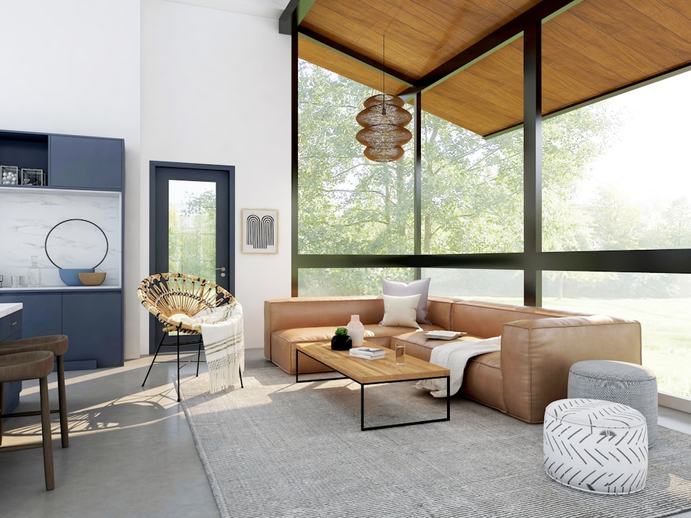 Calm living room renovation with layered lighting